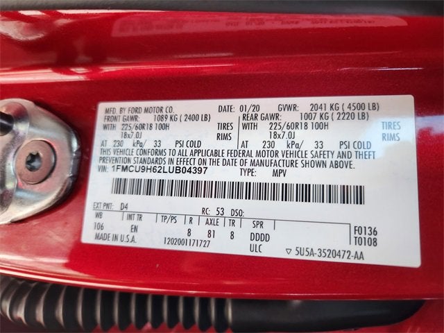 2020 Ford Escape SEL