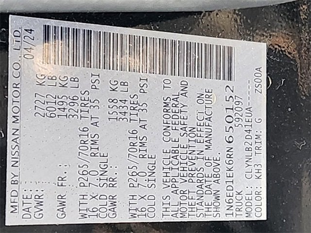 2024 Nissan Frontier SV