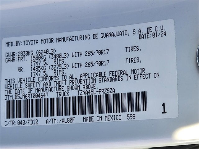 2024 Toyota Tacoma 4WD SR5