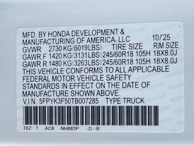 2026 Honda Ridgeline RTL