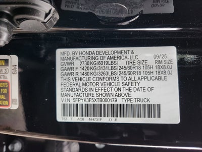 2026 Honda Ridgeline RTL