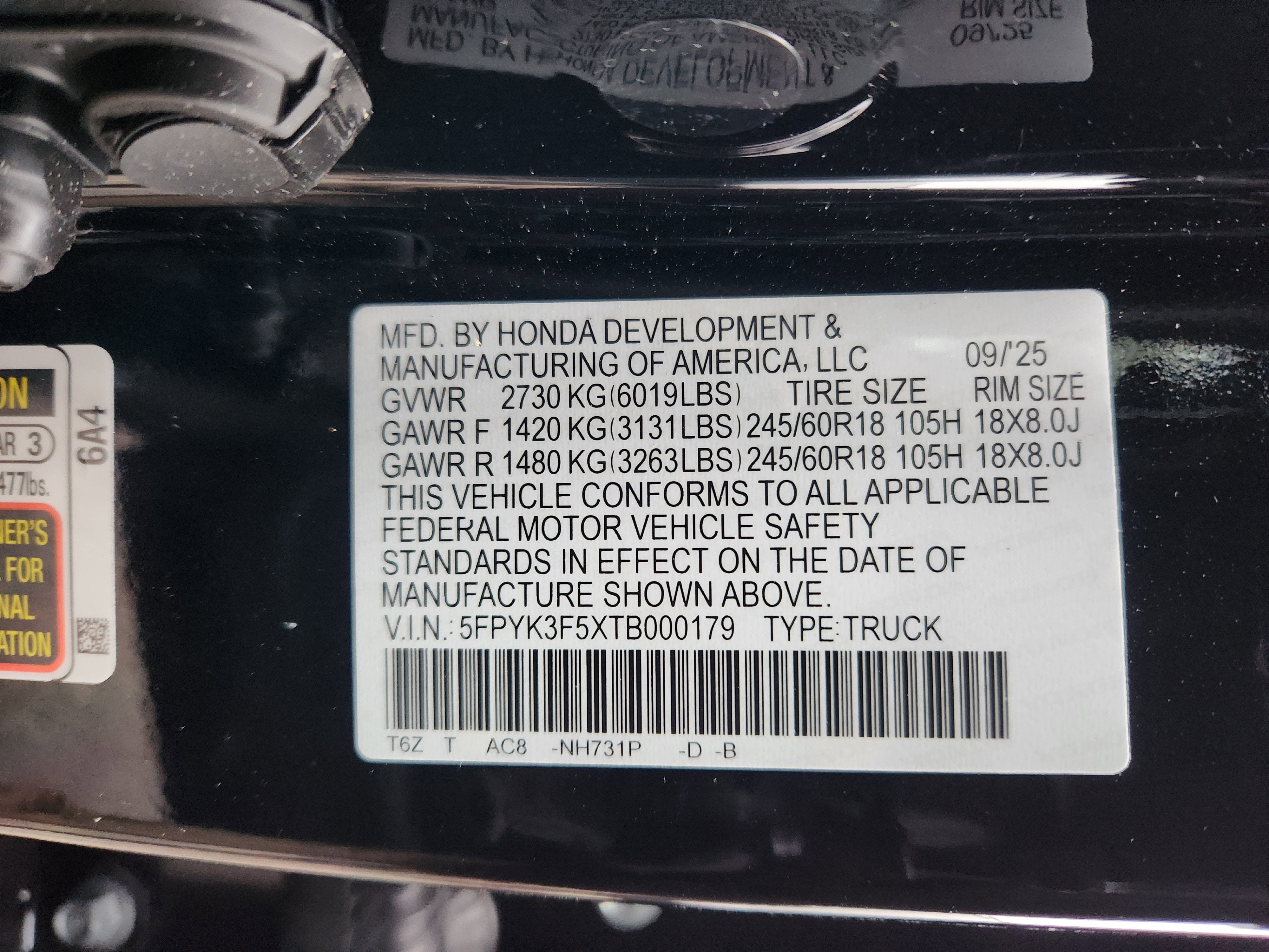 2026 Honda Ridgeline RTL